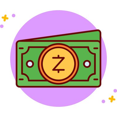 Fatura nakit dolar, düz stil.