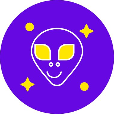 Uzaylı. Web simgesi basit illüstrasyon