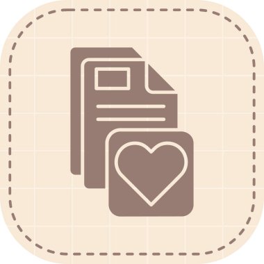 Bir aşk kalp ikonunun vektör illüstrasyonu