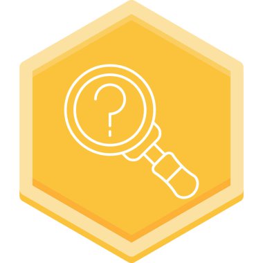 Soru işareti olan büyüteç. düz vektör çizimi beyaz üzerine izole edildi.