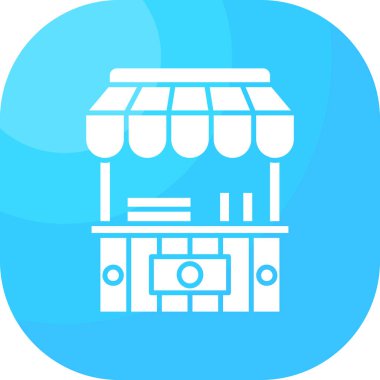 Üzerinde tabela olan bir alışveriş arabasının vektör çizimi