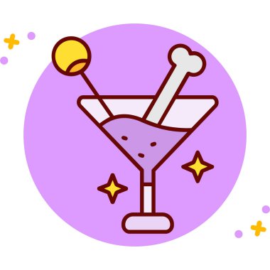 Kokteyl içecek ikonu vektör illüstrasyon tasarımı