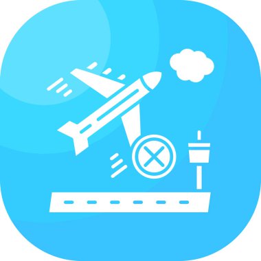 Beyaz arka planda izole edilmiş ana hatlı havaalanı uçak simgesi. Havaalanı sembolü stok vektör illüstrasyonu.