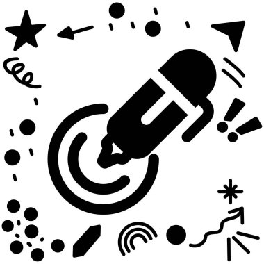 Roket fırlatma simgesi ana hat biçiminde