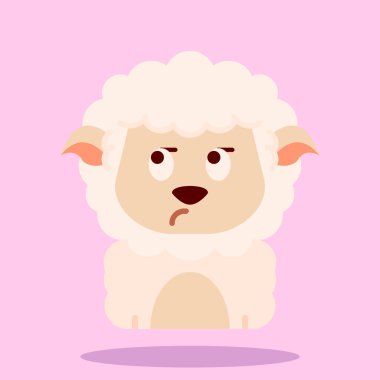 sevimli çizgi koyun. vektör çizim.