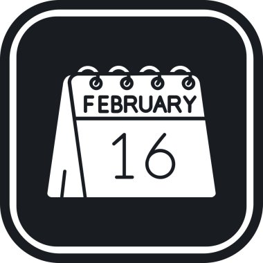 Şubat takvim simgesi, vektör tasarımı