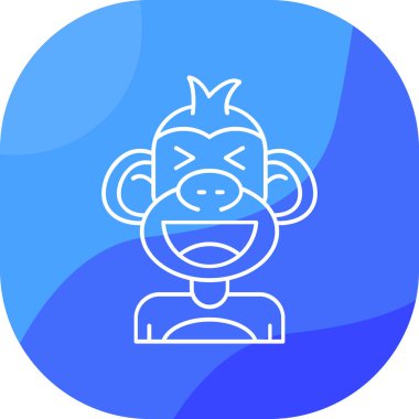 Maymun. Web simgesi basit illüstrasyon