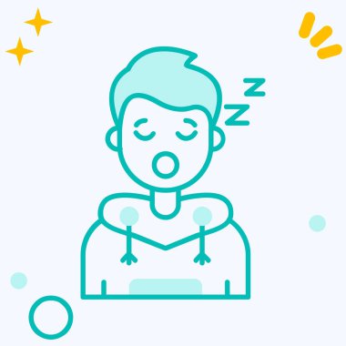 uyuyan çocuk renk ikonu vektör çizimi