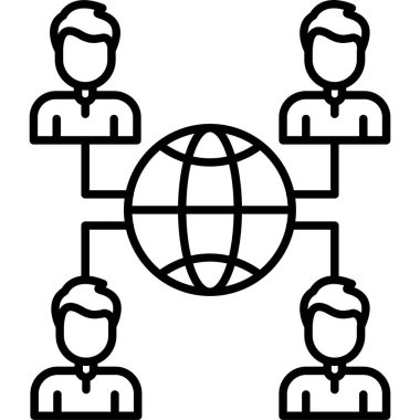 şebeke. Web simgesi basit illüstrasyon