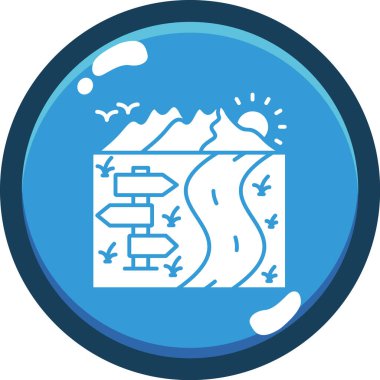 Bir dağ simgesinin vektör illüstrasyonu