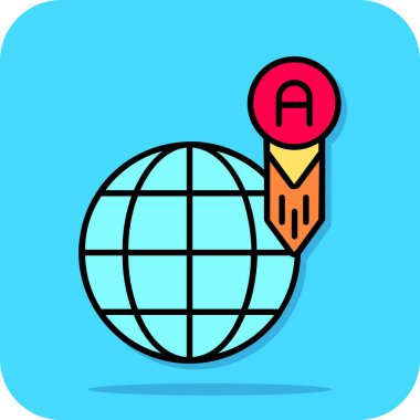 Dünya ikonu. Basit bir çizim. Web için simgelerin vektör illüstrasyonu