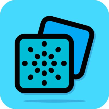 Mavi ve beyaz bir ikonun vektör illüstrasyonu