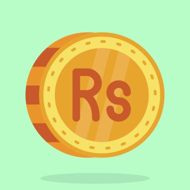 Üzerinde ruble işareti olan uzun gölgeli bir madeni paranın çizimi