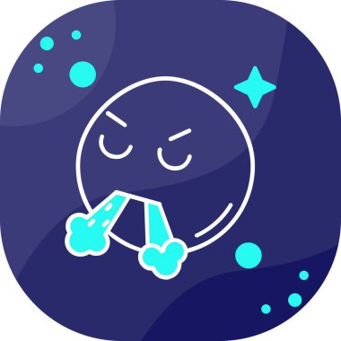 Mavi çizgi ay ve yıldız ikonu mavi arkaplanda izole edildi. Bulutlu gece işareti. vektör illüstrasyonu