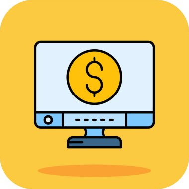 Para doları simge vektör çizim