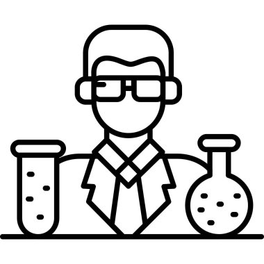 Bilim adamı erkek bilim adamı simgesi