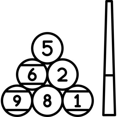 Bilardo topu simgesi, taslak biçimi