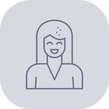 Kıvırcık saç çizgisi ikonu olan kadın, vektör çizimi. güzellik, doğrusal kavram işareti.