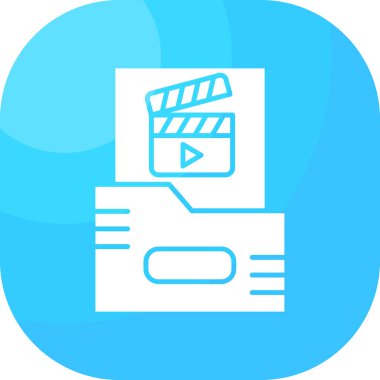 video film alkış simgesi ile doldurulmuş ana hatlar biçimi