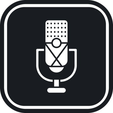 Mikrofon. Web simgesi basit illüstrasyon