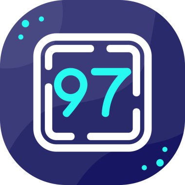 Tek bir simge 9 sayı simgesinin vektör illüstrasyonu