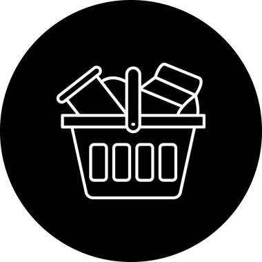 Alışveriş sepeti ikonu vektör illüstrasyonu