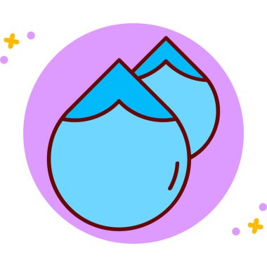 İzole edilmiş tek bir su damlası simgesinin vektör çizimi