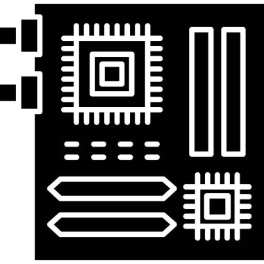 çip elektronik simgesi ana hat biçiminde
