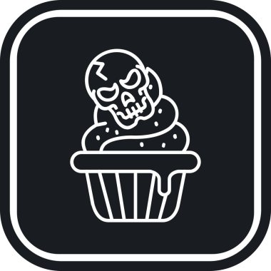 cupcake simgesi, vektör illüstrasyonu