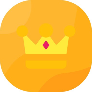 Crown düz simgesi, vektör illüstrasyonu
