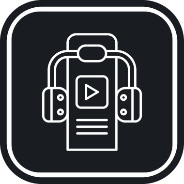 Video oynatıcı ikon vektör illüstrasyonu