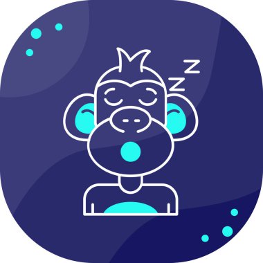 Çizgi Maymun simgesi beyaz arkaplanda izole edildi. Hayvan sembolü. Renkli taslak konsepti. Vektör.