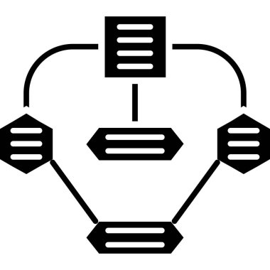 veri merkezi simgesi. Web için veri merkezi vektör simgesinin özet çizimi