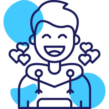 Mutlu kız. Basit illüstrasyon