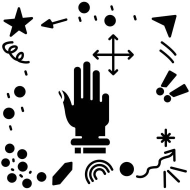 Sihirli değnekle el, sihirli vektör simgesi