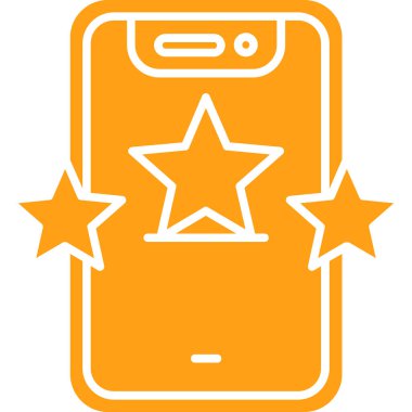 Yıldız ikonlu akıllı telefon. vektör illüstrasyonu