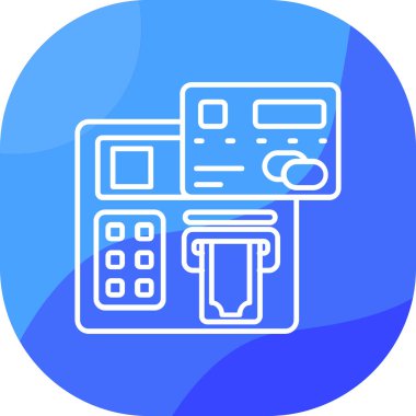ATM 'de. Web simgesi basit illüstrasyon