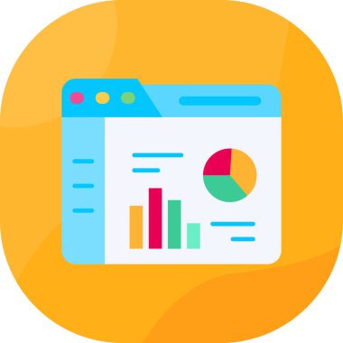 veri analizi düz vektör simgesi