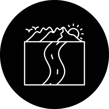 Bir yol simgesinin vektör illüstrasyonu