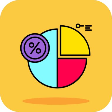 Pasta çizelgesi simgesi, düz tasarım biçimi