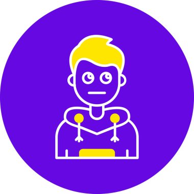 Kalp ikonu vektör illüstrasyon tasarımlı bir adam