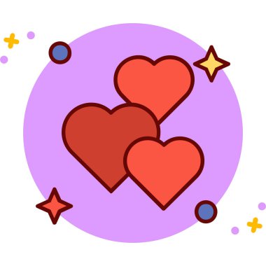 Kalp ikonu vektör illüstrasyonu