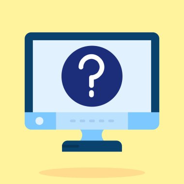 bilgisayar ekranı simgesi. Web tasarımı için bilgisayar ekran vektör simgesinin düz çizimi