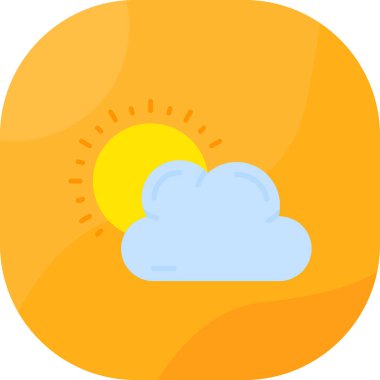 Düz dizaynlı güneş simgesi beyaz arkaplanda izole