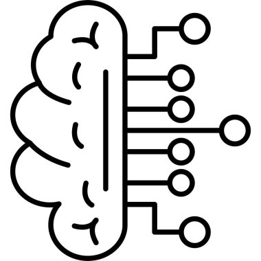 Beyin simgesi, vektör illüstrasyonu