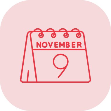 Kasım 8 takvim tarihi simgesi - vektör illüstrasyonu