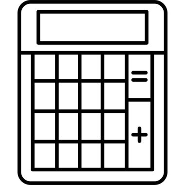 hesap makinesi simgesi, satır biçimi tasarımı illüstrasyonu