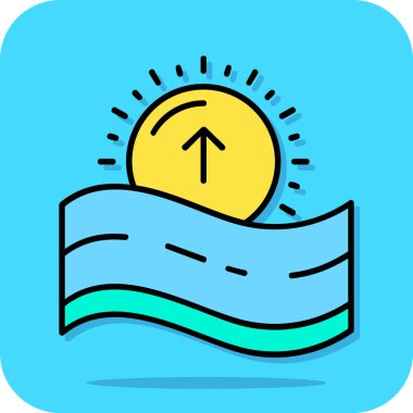 Bir harita simgesinin vektör illüstrasyonu