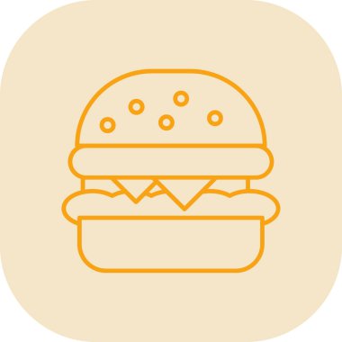 Hamburger Düz Vektör Simgesi