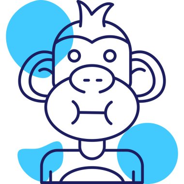 Maymun. Web simgesi basit illüstrasyon